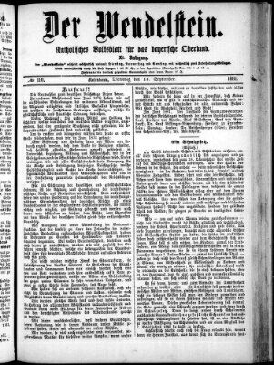 Wendelstein Dienstag 13. September 1881