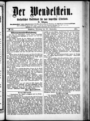 Wendelstein Dienstag 20. September 1881