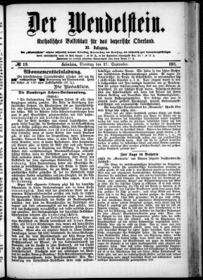 Wendelstein Dienstag 27. September 1881