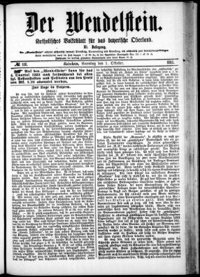 Wendelstein Samstag 1. Oktober 1881