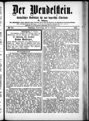 Wendelstein Donnerstag 6. Oktober 1881