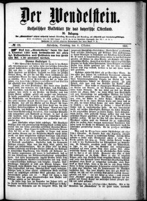 Wendelstein Samstag 8. Oktober 1881