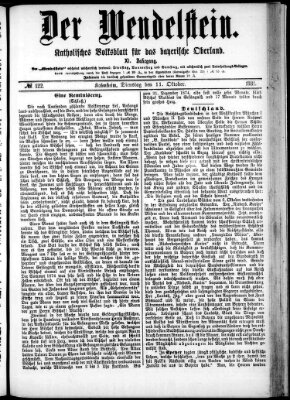 Wendelstein Dienstag 11. Oktober 1881