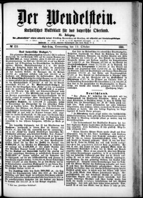 Wendelstein Donnerstag 13. Oktober 1881