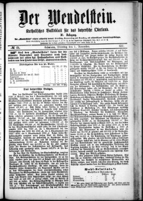 Wendelstein Dienstag 1. November 1881