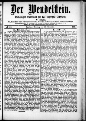 Wendelstein Dienstag 22. November 1881