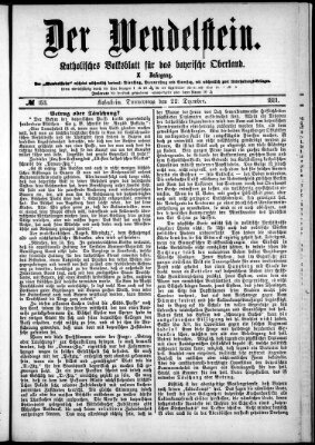 Wendelstein Donnerstag 22. Dezember 1881