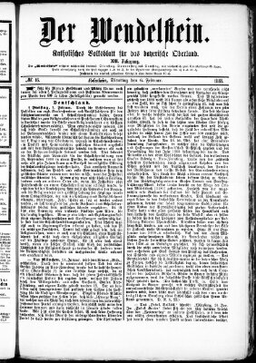 Wendelstein Dienstag 6. Februar 1883