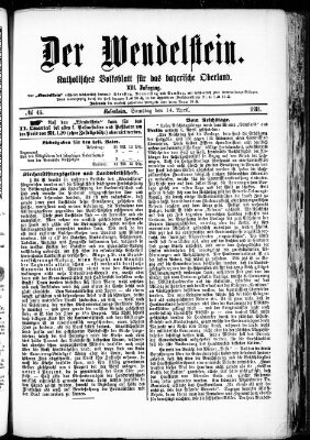 Wendelstein Samstag 14. April 1883