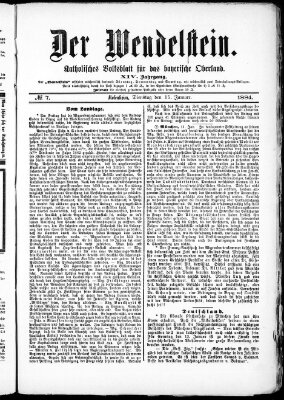 Wendelstein Dienstag 15. Januar 1884