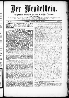 Wendelstein Dienstag 29. Januar 1884