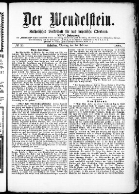 Wendelstein Dienstag 26. Februar 1884