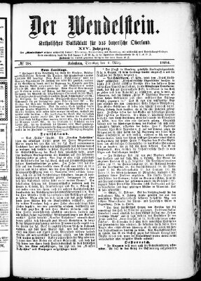 Wendelstein Dienstag 4. März 1884