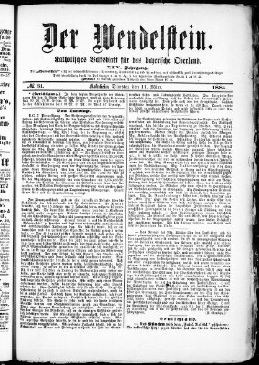 Wendelstein Dienstag 11. März 1884