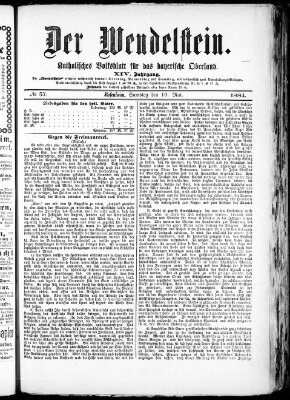 Wendelstein Samstag 10. Mai 1884