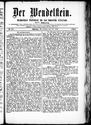 Wendelstein Donnerstag 22. Mai 1884