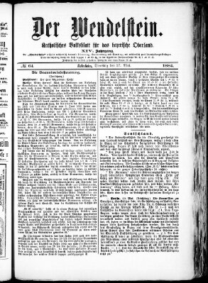 Wendelstein Dienstag 27. Mai 1884