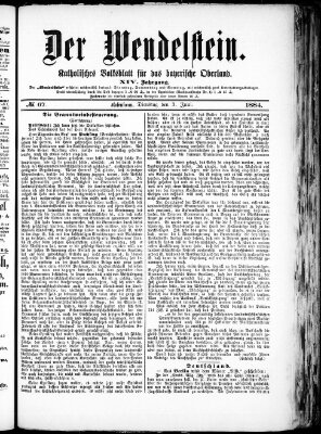 Wendelstein Dienstag 3. Juni 1884