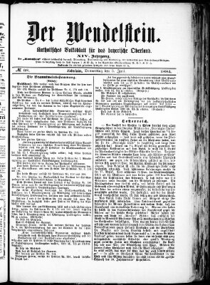 Wendelstein Donnerstag 5. Juni 1884