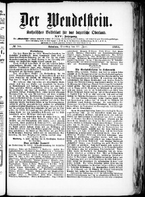 Wendelstein Dienstag 10. Juni 1884