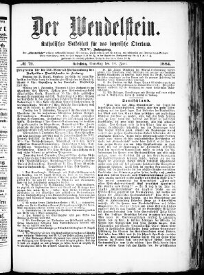 Wendelstein Samstag 14. Juni 1884