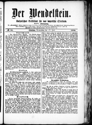 Wendelstein Donnerstag 17. Juli 1884