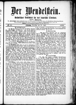 Wendelstein Dienstag 22. Juli 1884