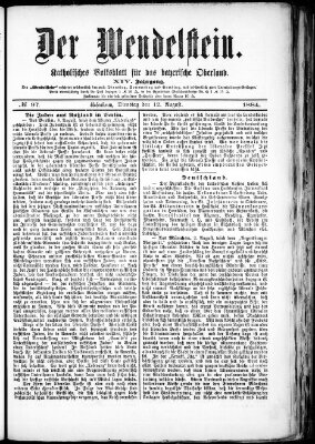 Wendelstein Dienstag 12. August 1884