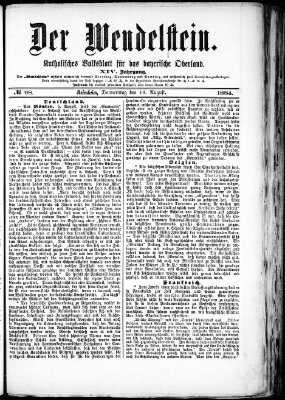 Wendelstein Donnerstag 14. August 1884