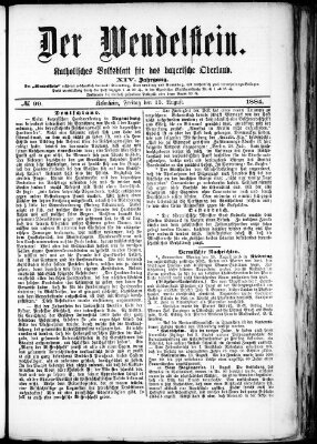 Wendelstein Freitag 15. August 1884