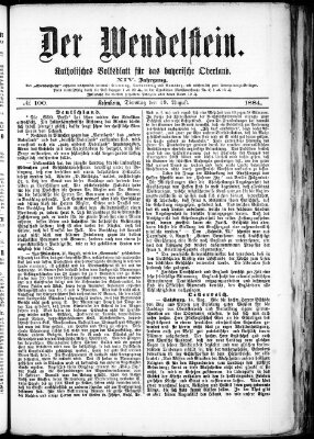 Wendelstein Dienstag 19. August 1884