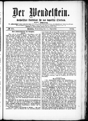 Wendelstein Donnerstag 11. September 1884