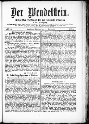 Wendelstein Dienstag 16. September 1884