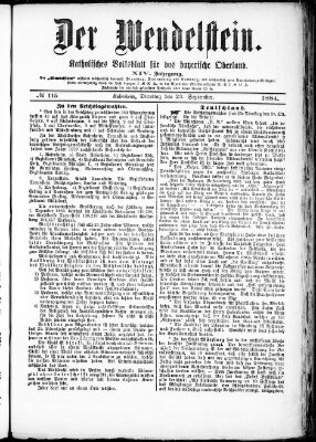 Wendelstein Dienstag 23. September 1884