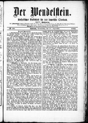 Wendelstein Donnerstag 25. September 1884