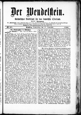 Wendelstein Donnerstag 13. November 1884