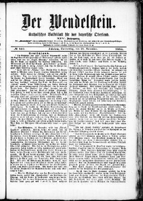 Wendelstein Donnerstag 20. November 1884