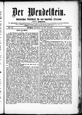 Wendelstein Samstag 22. November 1884