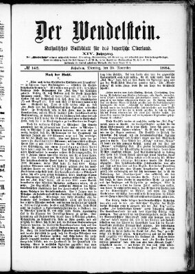 Wendelstein Dienstag 25. November 1884