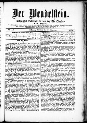 Wendelstein Samstag 29. November 1884