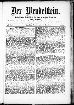 Wendelstein Donnerstag 4. Dezember 1884