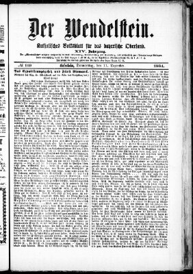 Wendelstein Donnerstag 11. Dezember 1884