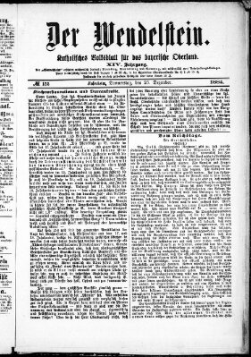 Wendelstein Donnerstag 25. Dezember 1884