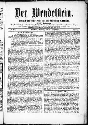 Wendelstein Samstag 27. Dezember 1884