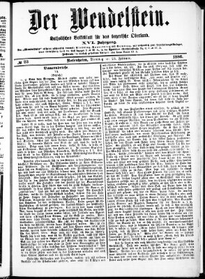 Wendelstein Dienstag 23. Februar 1886