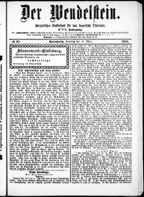 Wendelstein Dienstag 30. März 1886