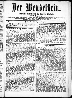 Wendelstein Dienstag 6. April 1886