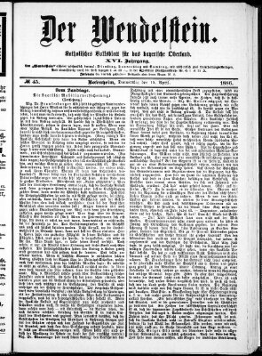 Wendelstein Donnerstag 15. April 1886