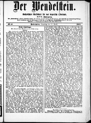 Wendelstein Samstag 17. April 1886