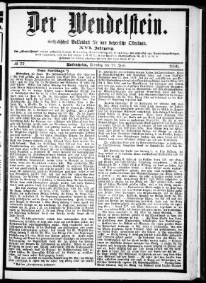 Wendelstein Dienstag 29. Juni 1886